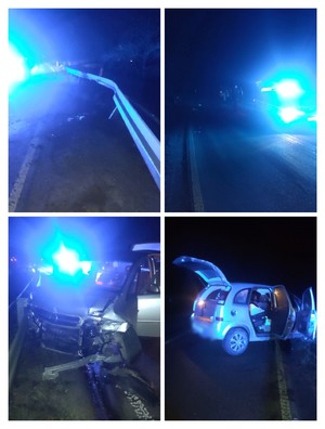 Kadry z miejsca zdarzenia drogowego.