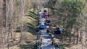 Służby na drodze leśnej