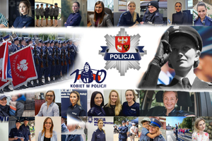 Kolaż zdjęć z policjantkami i pracownicami policji