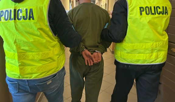 Policjanci i zatrzymana osoba