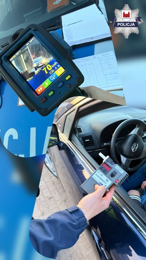 Ręczny miernik prędkości, fragment radiowozu