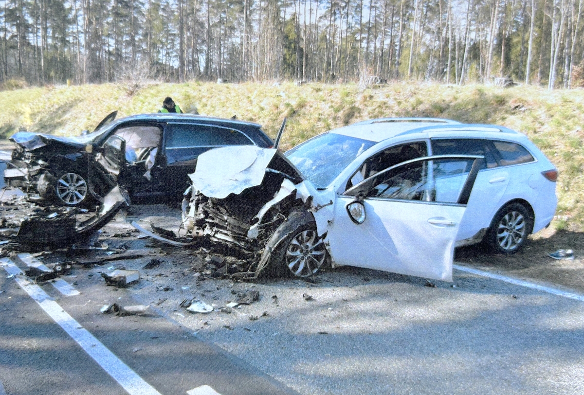 miejsce zdarzeń drogowych KPP Pisz