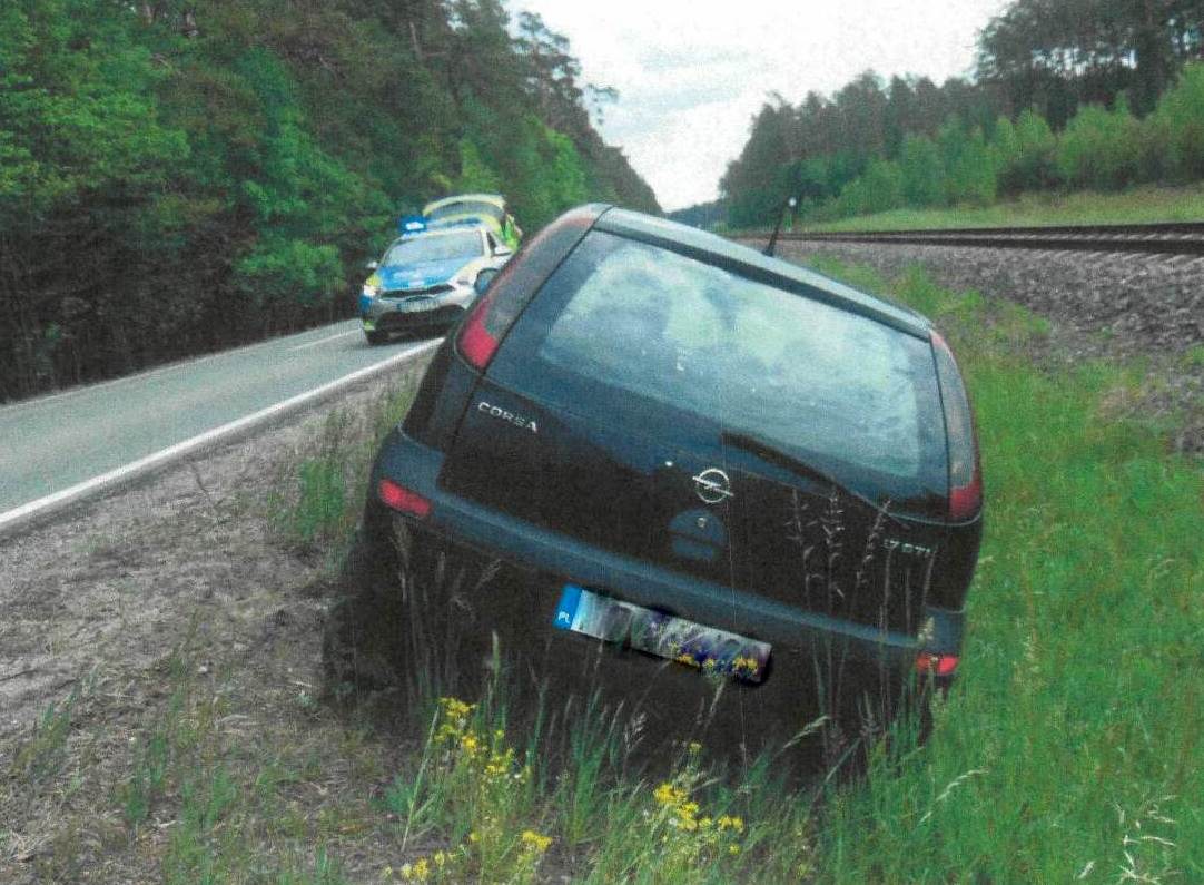 Auto w przydrożnym rowie