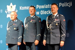 mł. insp. Marcin Bojarski, insp. Radosław Drach i mł. insp. Marcin Gągalski