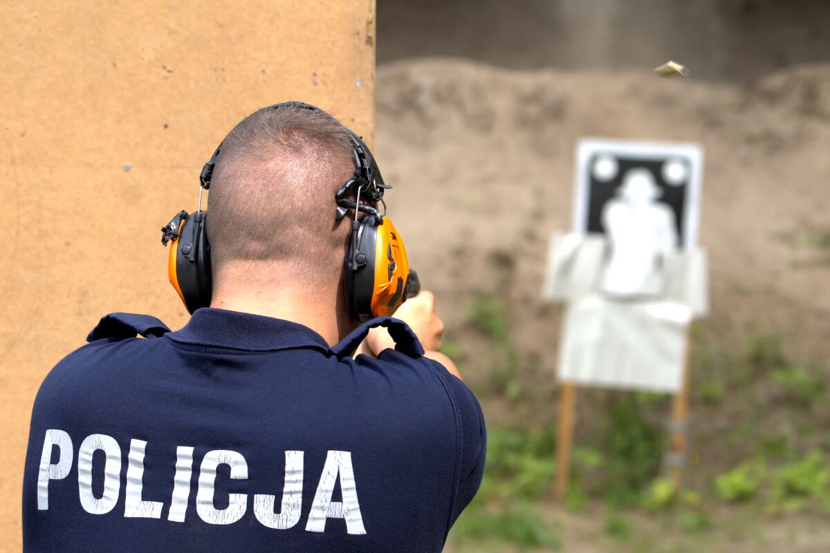 Policjanci podczas zmagań
