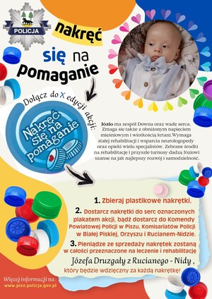 Plakat akacji zbiórki nakrętek