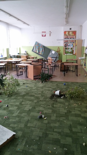 Zniszczenia w klasie