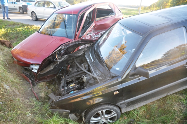 Zderzenie pojazdów w pobliżu miejscowości Szyldak