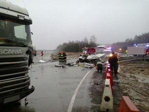Wypadek na krajowej "siódemce" w pobliżu Napierek