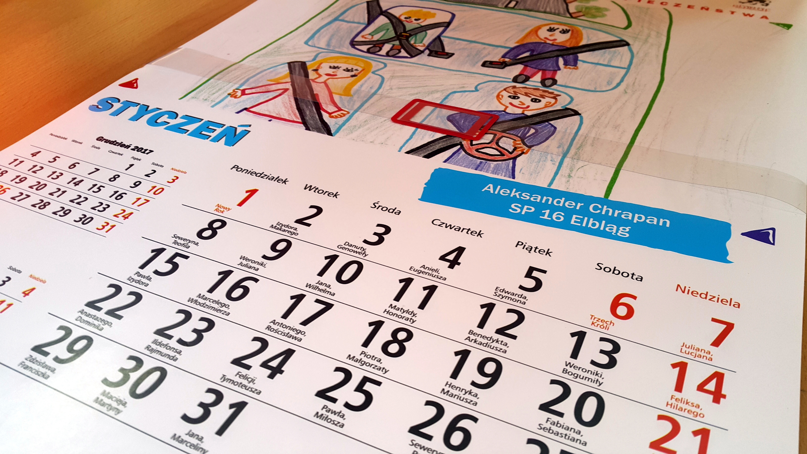 Kalendarz z rysunkami dzieci