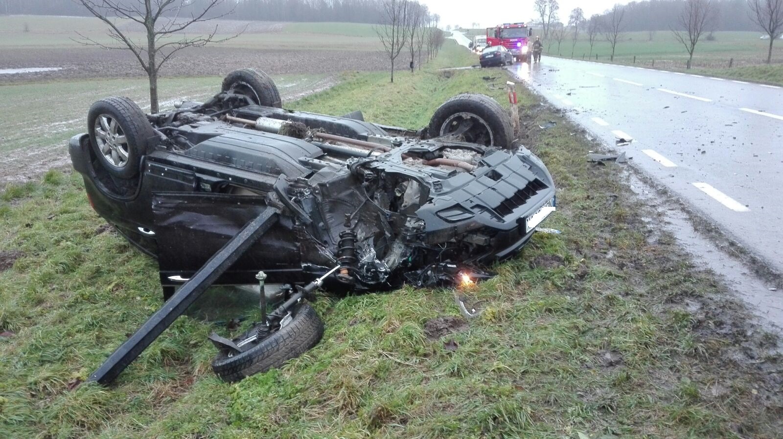 Kolizja na drodze krajowej nr 57