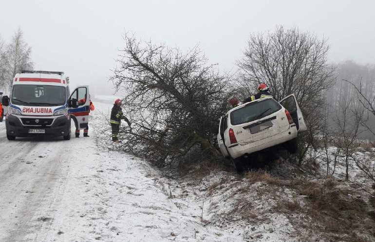 Kolizja na trasie Zabłocie Kanigowskie - Janowiec Kościelny